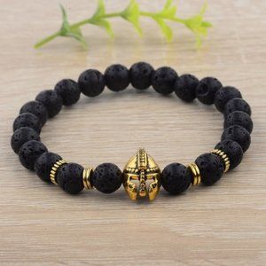 Gladiator Helmet Lava Scrap Stone Bracelet